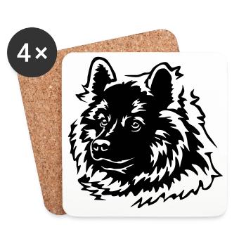 Eurasier Kopf - Untersetzer (4er-Set) - Weiß - Vorne