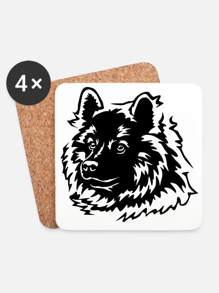 Eurasier Kopf - Untersetzer (4er-Set) - Weiß