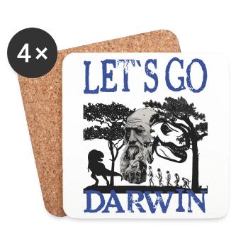 Charles Darwin Evolution textile gift idea - Coasters (set of 4) - white - Front