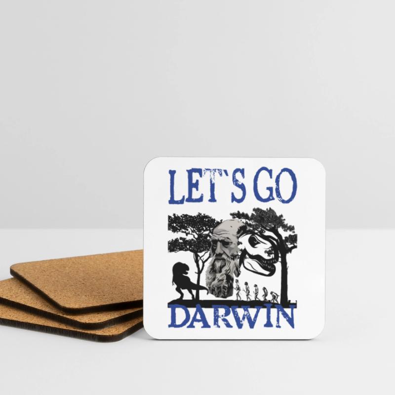 Charles Darwin Evolution textile gift idea Coasters (set of 4)