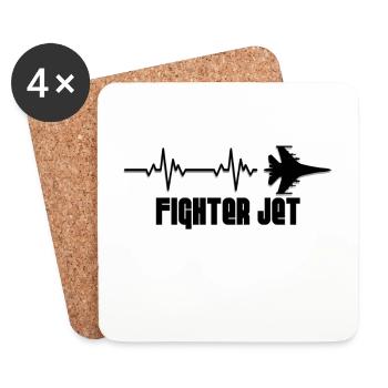 Heartbeat fighter jet - Coasters (set of 4) - white - Front