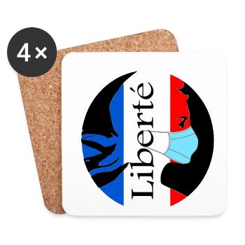 Liberté - Dessous de verre (lot de 4) - blanc - Devant