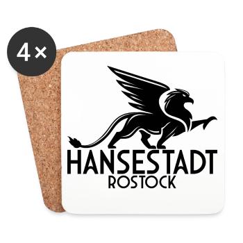 Hansestadt Rostock Ostsee Hansa Greif - Untersetzer (4er-Set) - Weiß - Vorne