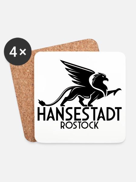 Hansestadt Rostock Ostsee Hansa Greif - Untersetzer (4er-Set) - Weiß
