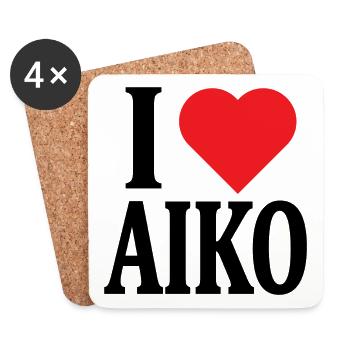 T-shirt I love Aiko t-shirt gift idea - Coasters (set of 4) - white - Front