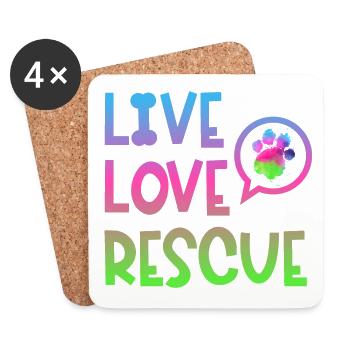 Recherche chien de sauvetage chien d’assistance patte - Dessous de verre (lot de 4) - blanc - Devant