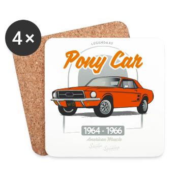 Legendary Pony Car - Untersetzer (4er-Set) - Weiß - Vorne