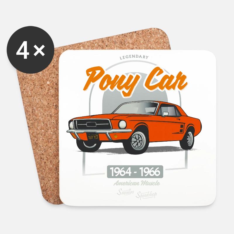 Legendary Pony Car - Untersetzer (4er-Set) - Weiß