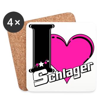 Schlager Party , Schlager Music , Schlager Love - Coasters (set of 4) - white - Front