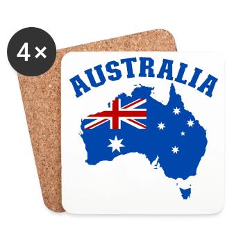 Australie Australie Drapeau - Dessous de verre (lot de 4) - blanc - Devant