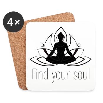 Yoga - Dessous de verre (lot de 4) - blanc - Devant