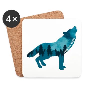 Climate Change Environmental Protection Wolf - Coasters (set of 4) - white - Front