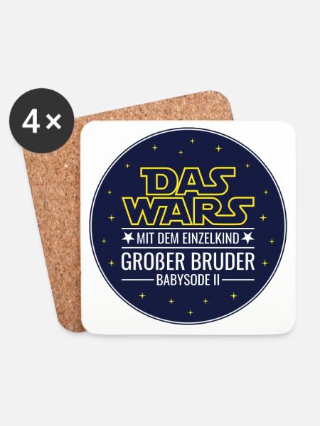 Das wars Einzelkind Babysode 2 Großer Bruder 2026 - Untersetzer (4er-Set) - Weiß