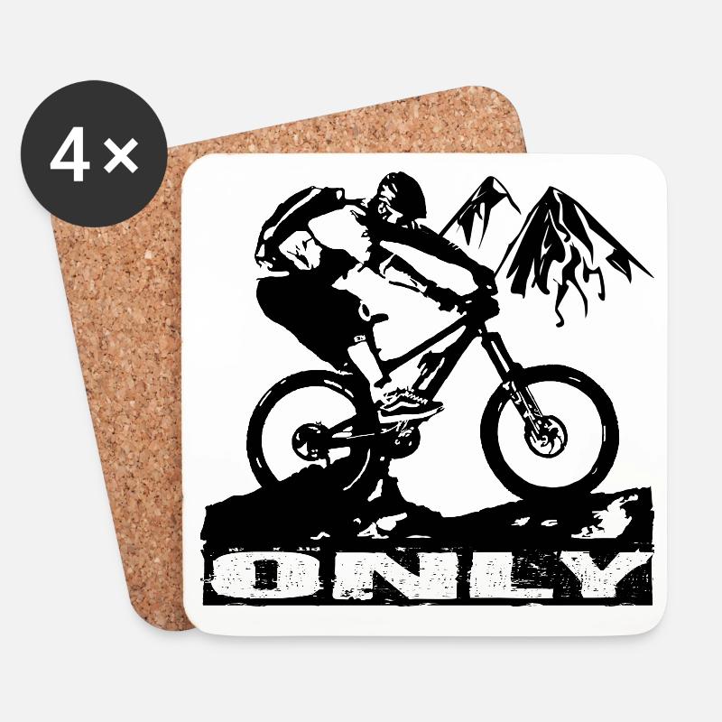 MTB Bike - Untersetzer (4er-Set) - Weiß