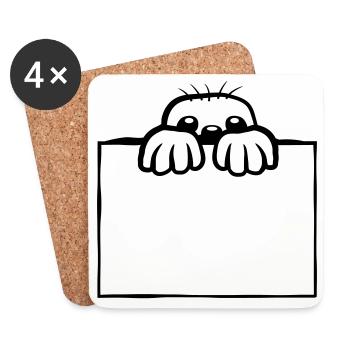 Shield Mole Design - Coasters (set of 4) - white - Front