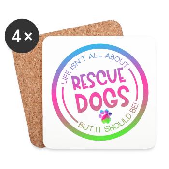 Rescue Dog Search Dog Service Dog Paw - Coasters (set of 4) - white - Front