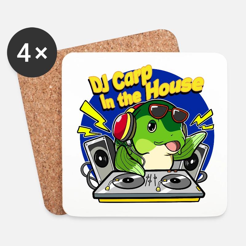 DJ Carp Im Haus Lustiges Angeldesign - Untersetzer (4er-Set) - Weiß