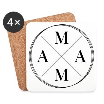 Mama - Untersetzer (4er-Set) - Weiß - Vorne