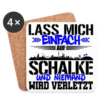 Lasst mich auf Schalke | Farbe änderbar - Untersetzer (4er-Set) - Weiß - Vorne