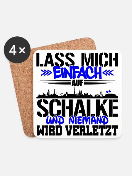 Lasst mich auf Schalke | Farbe änderbar - Untersetzer (4er-Set) - Weiß