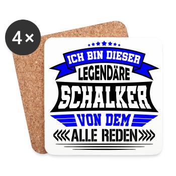 Legendärer Schalker | Farben änderbar - Untersetzer (4er-Set) - Weiß - Vorne