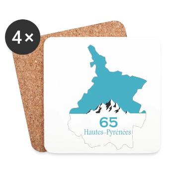 Hautes-Pyrénées - Coasters (set of 4) - white - Front