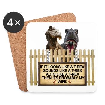 TREX Femme Blague Signe Tee - Dessous de verre (lot de 4) - blanc - Devant