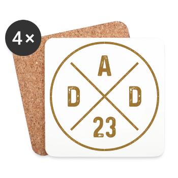 Dad 23 Nachwuchs Vater Baby Ankündigung Papa 2023 - Untersetzer (4er-Set) - Weiß - Vorne