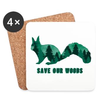 Environmental Protection Squirrel Climate Change - Coasters (set of 4) - white - Front