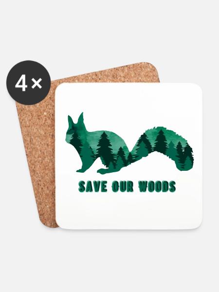 Umweltschutz Eichhörnchen Klimawandel Naturschutz - Untersetzer (4er-Set) - Weiß