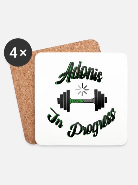 Adonis In Progress 2 - Untersetzer (4er-Set) - Weiß