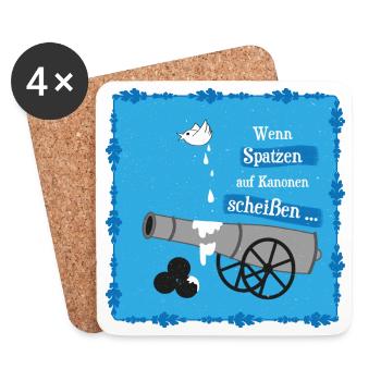 Wenn Spatzen auf Kanonen scheißen - Das Poster - Untersetzer (4er-Set) - Weiß - Vorne