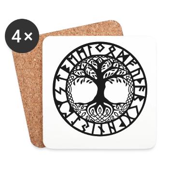 Tree of Life Symbol The Viking - Coasters (set of 4) - white - Front