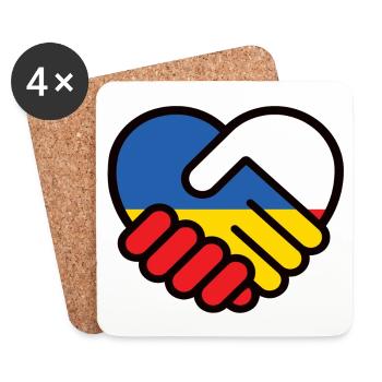 Poland Ukraine Heart pokój pański, pokój Ukrainy - Coasters (set of 4) - white - Front