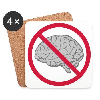 Brain Forbidden Shield - Coasters (set of 4) - white - Front