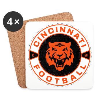 Équipe de football de Cincinnati - Dessous de verre (lot de 4) - blanc - Devant