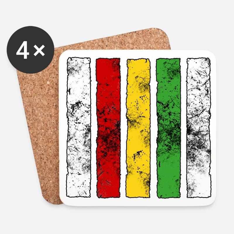 Reggae Zeichen - Untersetzer (4er-Set) - Weiß