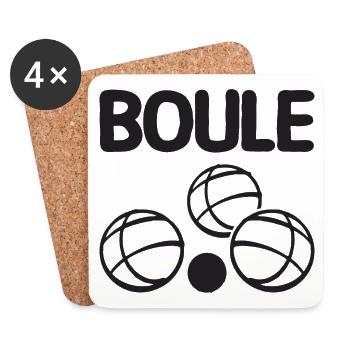 Boules de boules pour joueurs de pétanque - Dessous de verre (lot de 4) - blanc - Devant