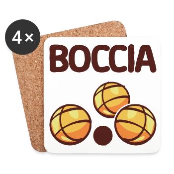 Bocciaspieler Bekleidung mit Boccia Kugeln Boccia - Untersetzer (4er-Set) - Weiß - Vorne