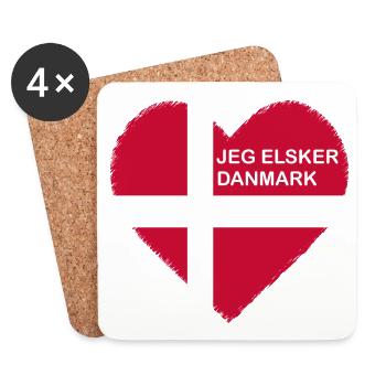 I love Denmark T-shirt - Coasters (set of 4) - white - Front