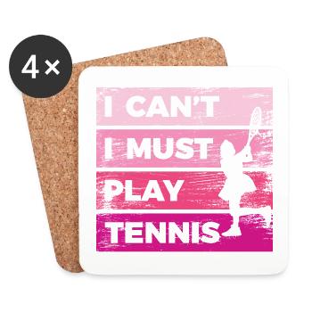 Tennismädchen - Untersetzer (4er-Set) - Weiß - Vorne