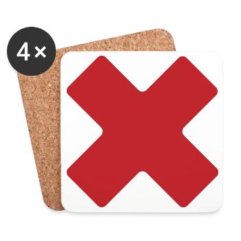 Crimson X Geometric Tee - Coasters (set of 4) - white - Front