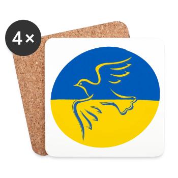Ukraine Friedenstaube - Untersetzer (4er-Set) - Weiß - Vorne