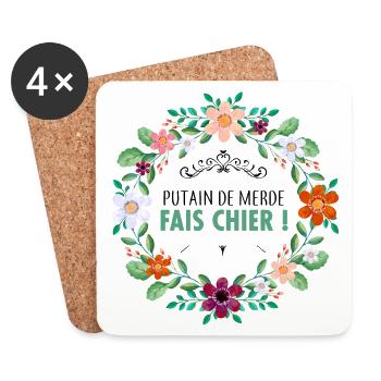 Fais chier - Dessous de verre (lot de 4) - blanc - Devant