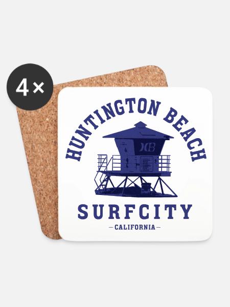 Huntington Beach – Surf City California - Untersetzer (4er-Set) - Weiß