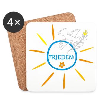 Friedenstaube, Sonne, Frieden, Ukraine - Untersetzer (4er-Set) - Weiß - Vorne