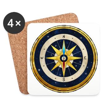 Golden Compass - Boussole d'Or - Dessous de verre (lot de 4) - blanc - Devant