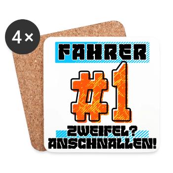 Statement Rennfahrer Auto Autofahren Raser - Untersetzer (4er-Set) - Weiß - Vorne