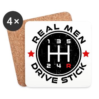 Gangschaltung Auto Cool Statement Autofahren - Untersetzer (4er-Set) - Weiß - Vorne