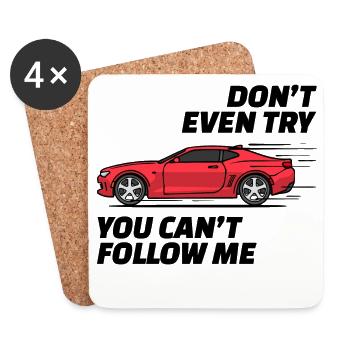 Racing Car Car Statement Driving Drivers - Coasters (set of 4) - white - Front
